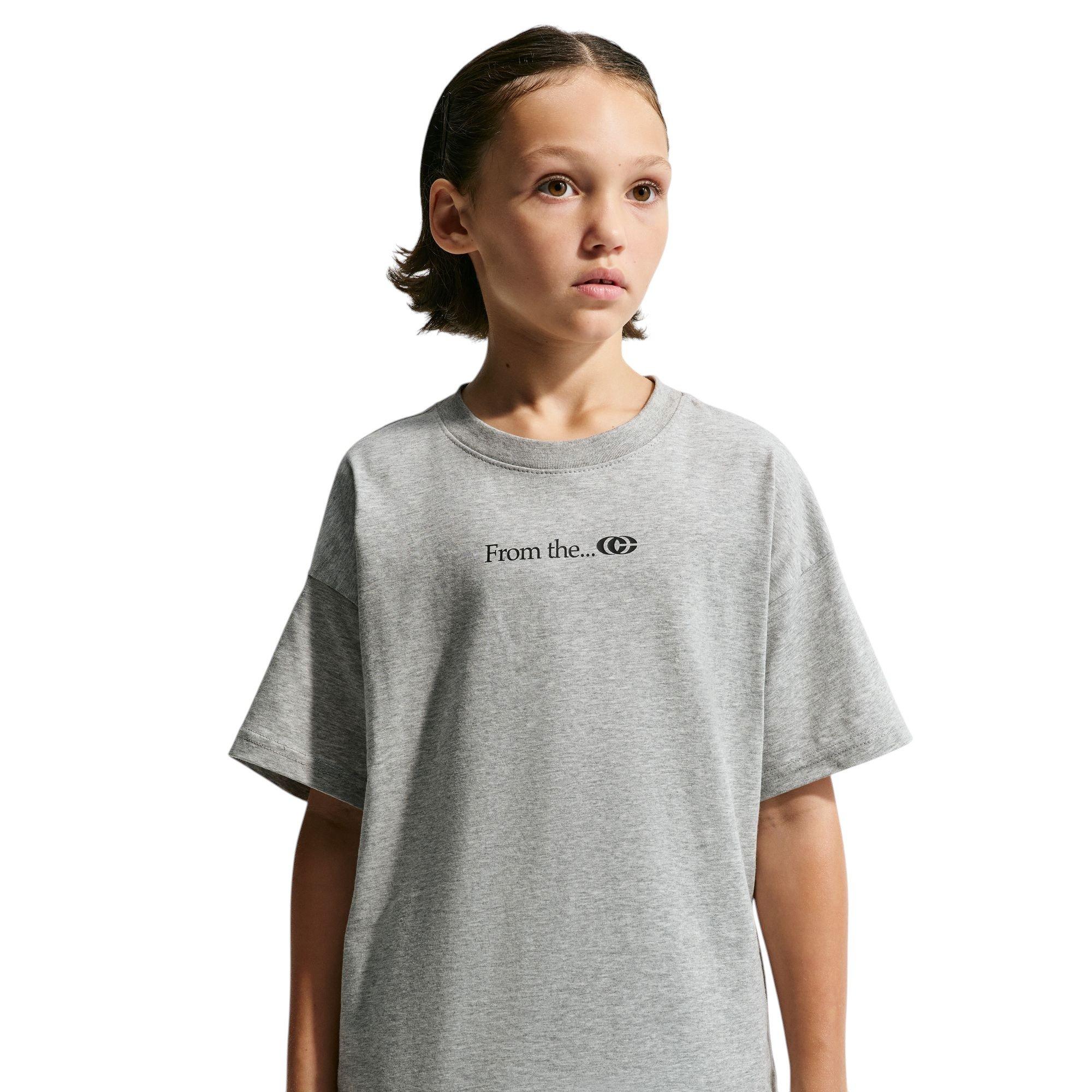 Nike Caitlin Blue Dri-FIT Big Kids' Tee - GREY/BLACK